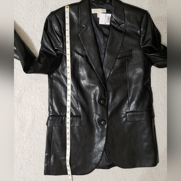 Michael Michael Kors Mensy Faux Leather Blazer - Picture 6 of 13